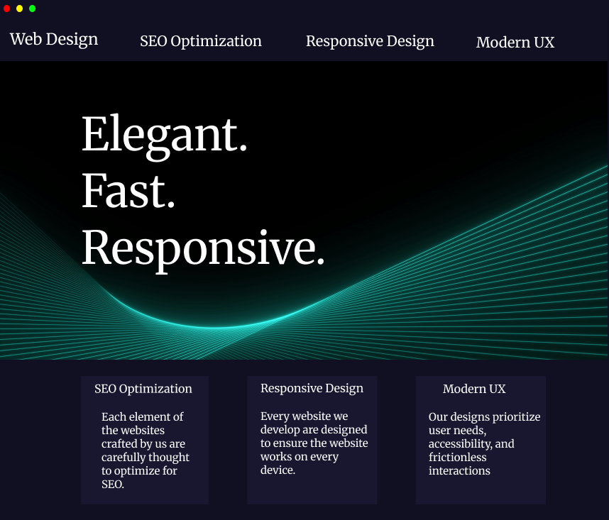 Mockup de um site